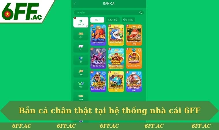 Bắn cá chân thật tại hệ thống nhà cái 6FF