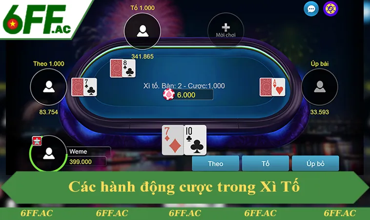 Tố bài là gì trong xì tố và cách dùng hành động cược