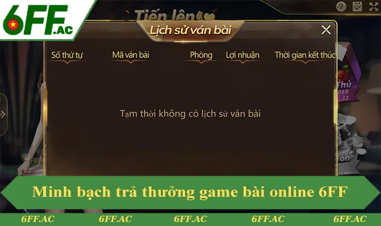 Minh bạch trả thưởng tại game bài online nhà cái 6FF