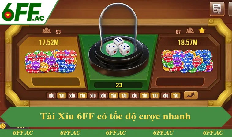 Tài Xỉu trong hệ thống game bài 6FF với tốc độ cược nhanh
